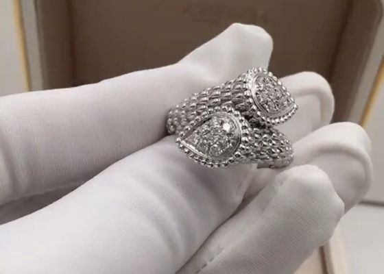 세련된 0.66 캐럿 18K 금 다이아몬드 반지, 18kt 화이트 골드 다이아몬드 약혼 반지