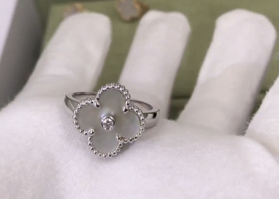 신부를 위한 로맨틱 VS 다이아몬드 18캐럿 화이트 골드 약혼 반지